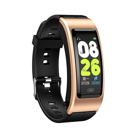 B7 Bluetooth Earphone Smart Bracelet, Support Sleep Monitoring / Blood Oxygen Monitoring / Heart Rate Monitoring(Gold + Black Silicone Strap) by bashfashion