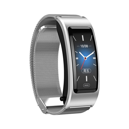 B7 Bluetooth Earphone Smart Bracelet, Support Sleep Monitoring / Blood Oxygen Monitoring / Heart Rate Monitoring(Silver + Silver Steel Chain) by bashfashion