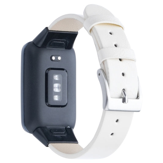 For Xiaomi Mi Band 7 Pro Leather Texture Replacement Watch Band(White) by bashfashion