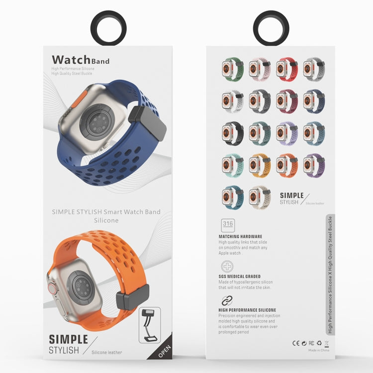 Magnetic Clasp Silicone Watch Band For Apple Watch Ultra 49mm&Watch Ultra 2 49mm / Series 9&8&7 45mm / SE 3&SE 2&6&SE&5&4 44mm / 3&2&1 42mm(Gen Green) by bashfashion