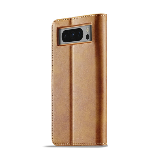 For Google Pixel 8 Pro LC.IMEEKE Calf Texture Horizontal Flip Leather Case(Yellow) by LC.IMEEKE