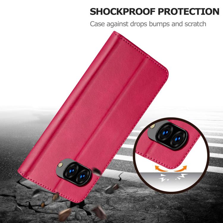 For Google Pixel 9a LC.IMEEKE Calf Texture Flip Leather Phone Case(Red) by LC.IMEEKE