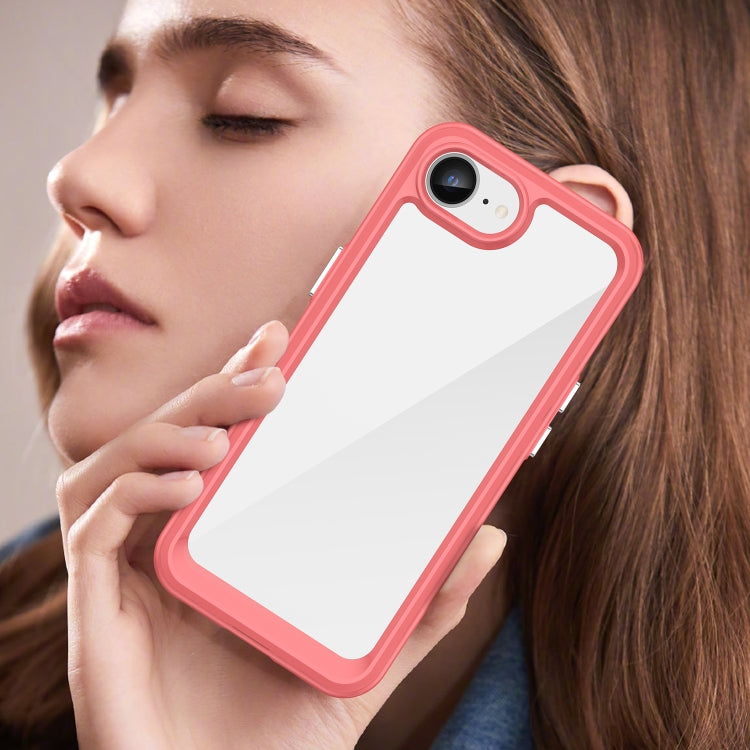 For iPhone 16e Colorful Series Acrylic + TPU Phone Case(Red) by bashfashion