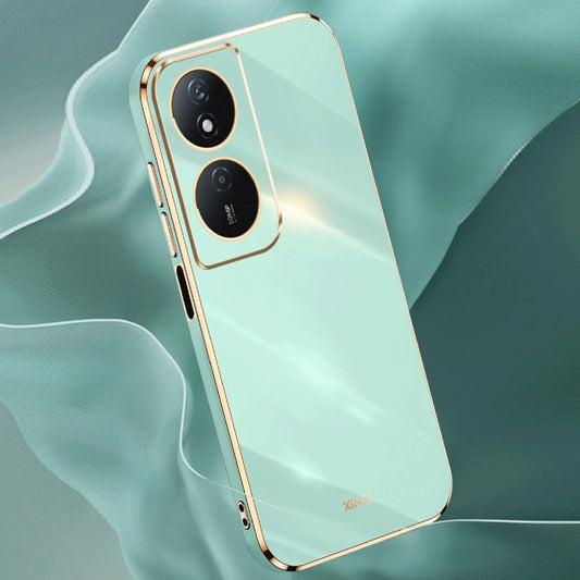 For Honor Play 50 Plus 5G XINLI Straight Edge 6D Electroplate TPU Phone Case(Mint Green) by XINLI