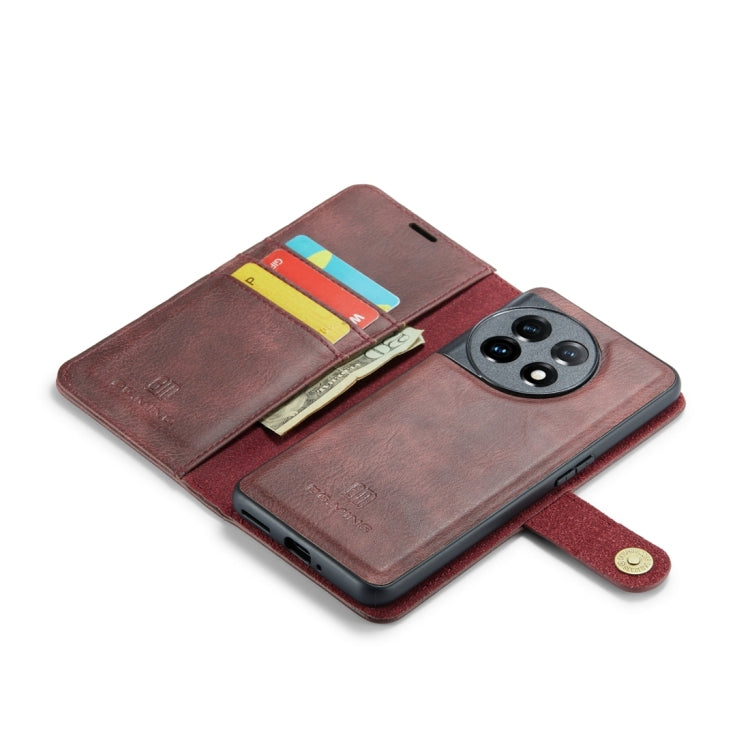For OnePlus 11 DG.MING Crazy Horse Texture Detachable Magnetic Leather Case(Red) by DG.MING