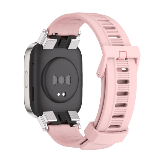 For Redmi Watch 3 Mijobs Flat Hole Breathable TPU Watch Band(Pink+Silver) by MIJOBS