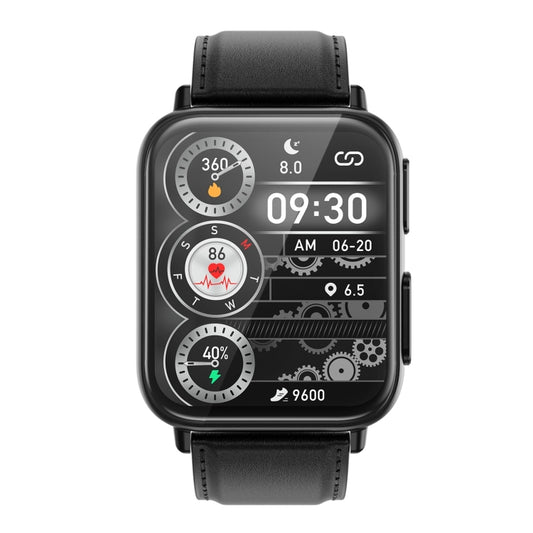 TK10 1.91 inch IP68 Waterproof Leather Band Smart Watch Supports AI Medical Diagnosis/ Blood Oxygen / Body Temperature Monitoring(Black) by bashfashion