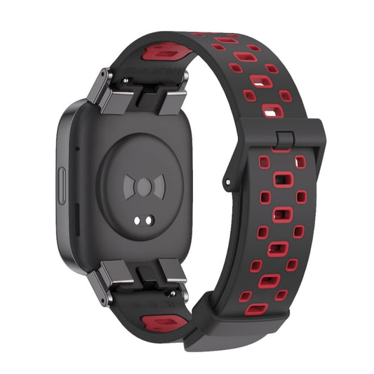 For Redmi Watch 3 Mijobs Square Hole Breathable TPU Watch Band(Black Red) by MIJOBS