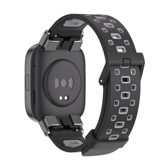 For Redmi Watch 3 Mijobs Square Hole Breathable TPU Watch Band(Black Grey) by MIJOBS