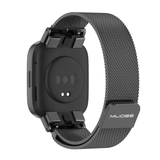 For Redmi Watch 3 Mijobs Milan Magnetic Metal Watch Band(Black) by MIJOBS