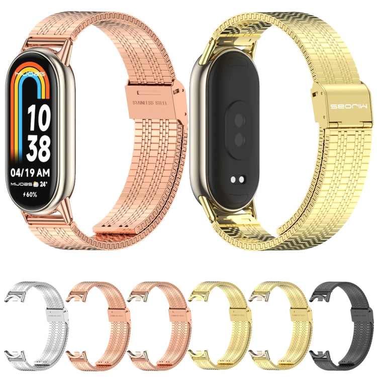 For Xiaomi Smart Band 10 / 9 / 8 Mijobs Stainless Steel Metal Watch Band(Gold+Light Gold) by MIJOBS
