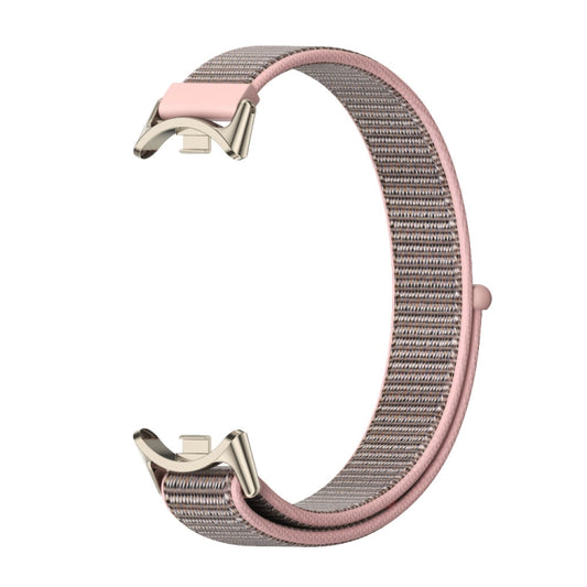 For Xiaomi Smart Band 10 / 9 / 8 Mijobs Breathable Nylon Loop Watch Band(Pink Light Gold) by MIJOBS