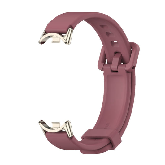 For Xiaomi Smart Band 10 / 9 / 8 Mijobs Silicone Breathable Watch Band(Wine Red+Light Gold) by MIJOBS