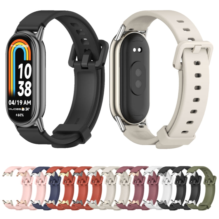 For Xiaomi Smart Band 10 / 9 / 8 Mijobs Silicone Breathable Watch Band(Wine Red+Light Gold) by MIJOBS