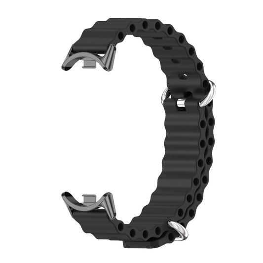 For Xiaomi Smart Band 10 / 9 / 8 Mijobs Marine Silicone Breathable Watch Band(Black) by MIJOBS