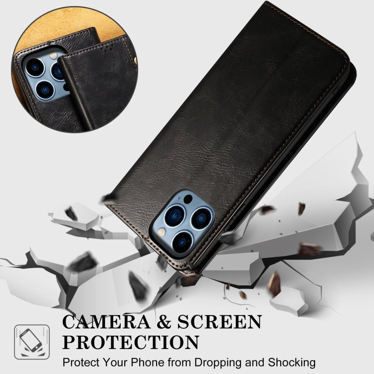 For OPPO A3 Pro 5G Global Oil Wax Crazy Horse Texture Leather Phone Case(Black) by bashfashion