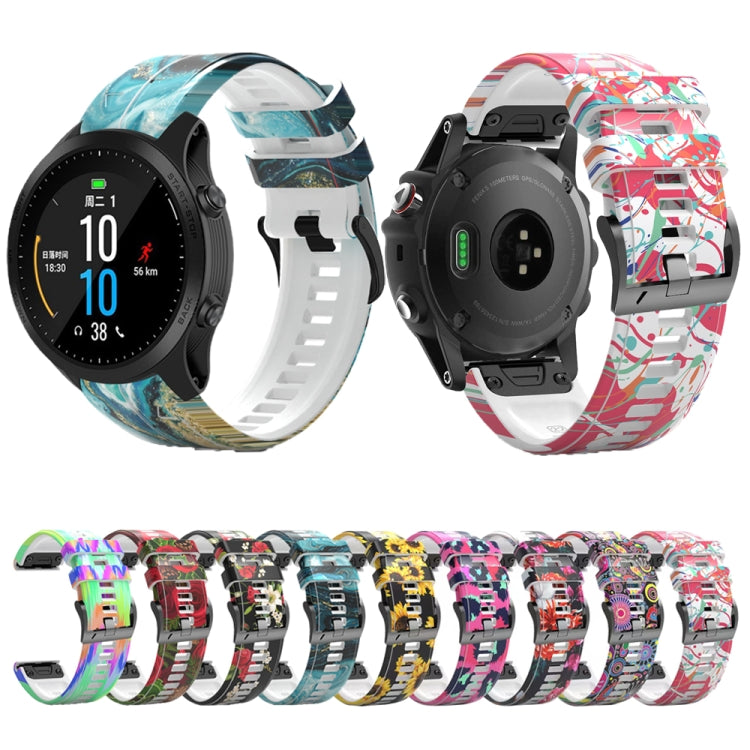 For Garmin Forerunner 965 / 955 / 945 / 935 Printing Quick Release Silicone Watch Band(Painted) by bashfashion