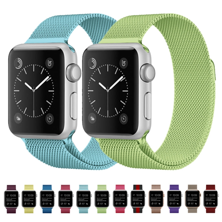 For Apple Watch Ultra 49mm&Watch Ultra 2 49mm / Series 9&8&7 45mm / 6 & SE & 5 & 4 44mm / 3 & 2 & 1 42mm Milanese Loop Magnetic Stainless Steel Watch Band(Black Red) by bashfashion