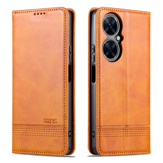 For Huawei Maimang 20 AZNS Magnetic Calf Texture Flip Leather Phone Case(Light Brown) by AZNS