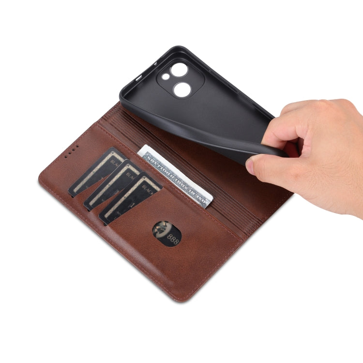 For Huawei Maimang A20 AZNS Magnetic Calf Texture Flip Leather Phone Case(Dark Brown) by AZNS