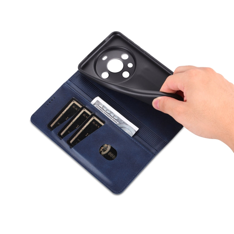 For Huawei Mate 60 AZNS Magnetic Calf Texture Flip Leather Phone Case(Dark Blue) by AZNS