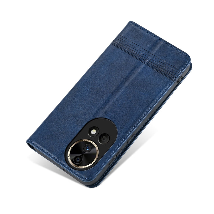 For Huawei nova 12 AZNS Magnetic Calf Texture Flip Leather Phone Case(Dark Blue) by AZNS