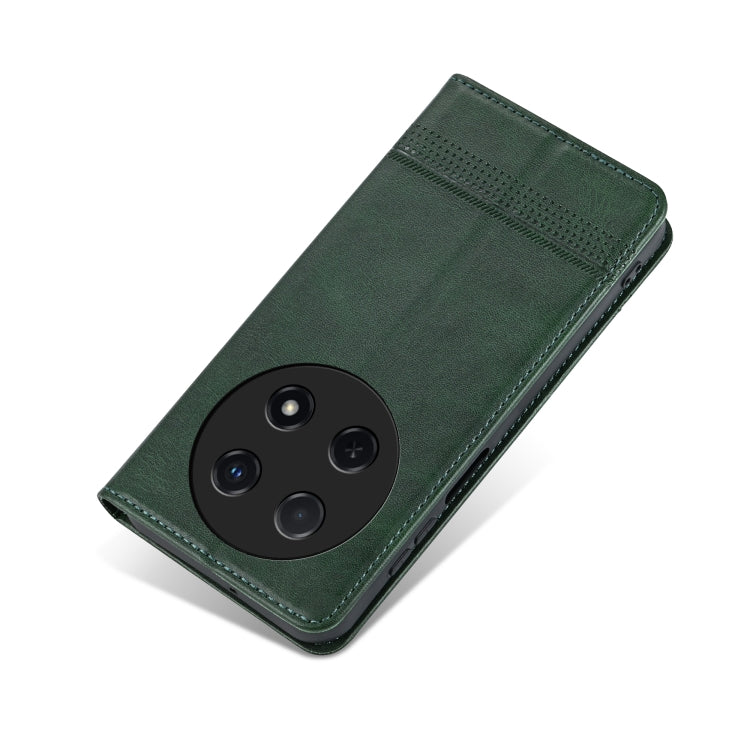For Huawei Enjoy 70 Pro/nova 12i AZNS Magnetic Calf Texture Flip Leather Phone Case(Dark Green) by AZNS