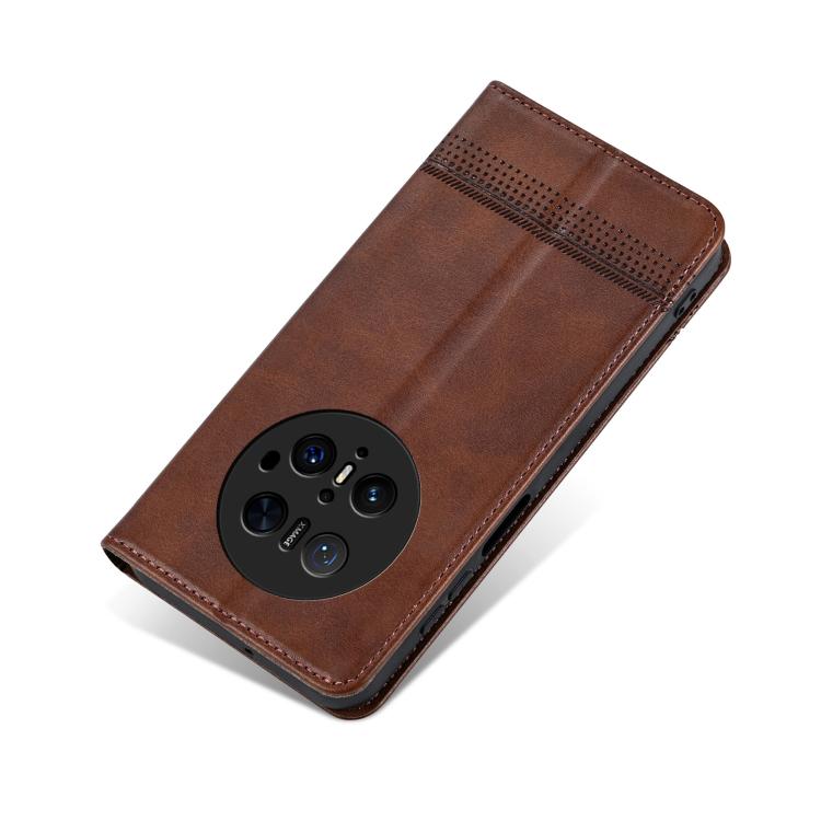 For Huawei Mate 70 Pro / 70 Pro+ AZNS Magnetic Calf Texture Flip Leather Phone Case(Dark Brown) by AZNS