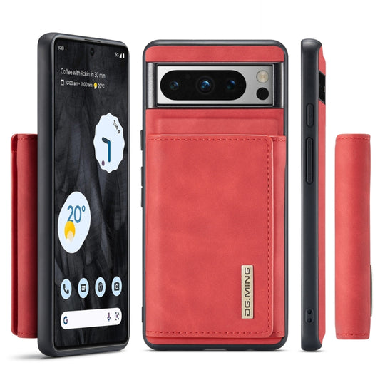 For Google Pixel 8 Pro DG.MING M1 Series 3-Fold Multi Card Wallet + Magnetic Phone Case(Red) by DG.MING