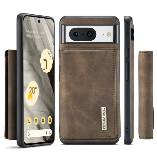 For Google Pixel 8 DG.MING M1 Series 3-Fold Multi Card Wallet + Magnetic Phone Case(Coffee) by DG.MING
