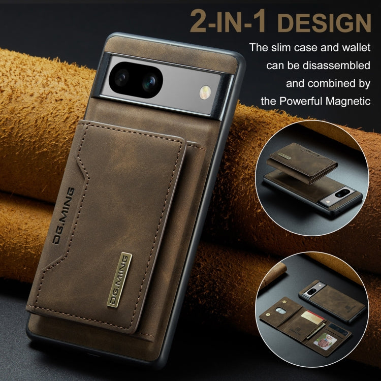 For Google Pixel 7A DG.MING M2 Series 3-Fold Multi Card Bag + Magnetic Phone Case(Coffee) by DG.MING