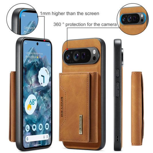 For Google Pixel 9 Pro XL DG.MING M2 Series 3-Fold Multi Card Bag + Magnetic Phone Case(Brown) by DG.MING