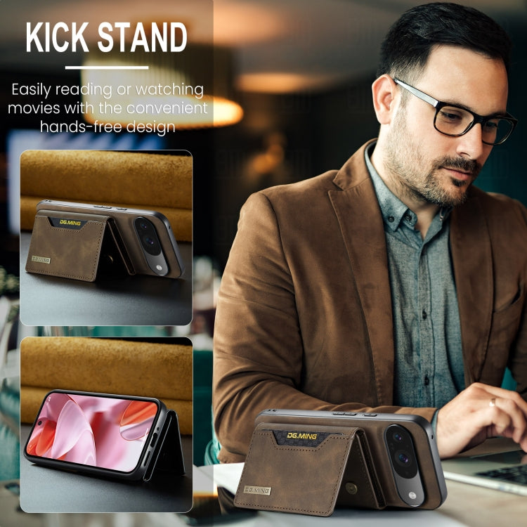 For Google Pixel 9 / 9 Pro DG.MING M2 Series 3-Fold Multi Card Bag + Magnetic Phone Case(Coffee) by DG.MING