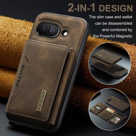 For Google Pixel 9a DG.MING M2 Series 3-Fold Multi Card Bag + Magnetic Phone Case(Coffee) by DG.MING