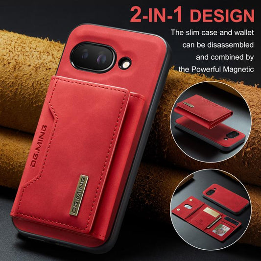 For Google Pixel 9a DG.MING M2 Series 3-Fold Multi Card Bag + Magnetic Phone Case(Red) by DG.MING