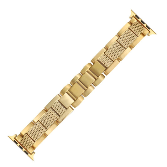 Plaid Metal Watch Band For Apple Watch Series 10 46mm(Gold) by bashfashion