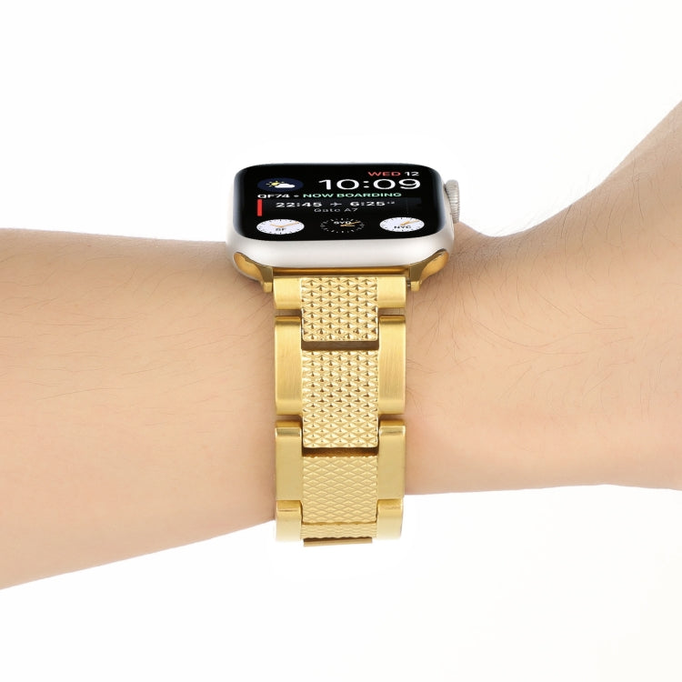 Plaid Metal Watch Band For Apple Watch Series 10 46mm(Rose Gold) by bashfashion