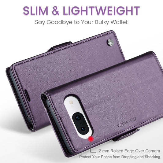 For Google Pixel 8a CaseMe 023 Butterfly Buckle Litchi Texture RFID Anti-theft Leather Phone Case(Pearly Purple) by CaseMe