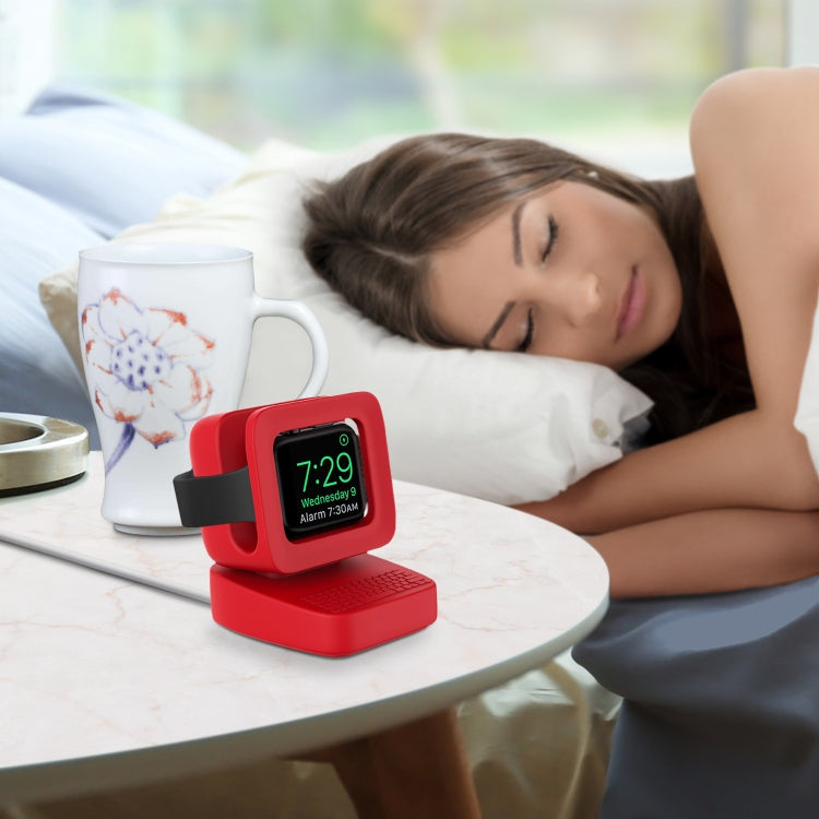 For Apple Watch 44/42/40/38mm Retro Watch Stand Holder(Red) by bashfashion