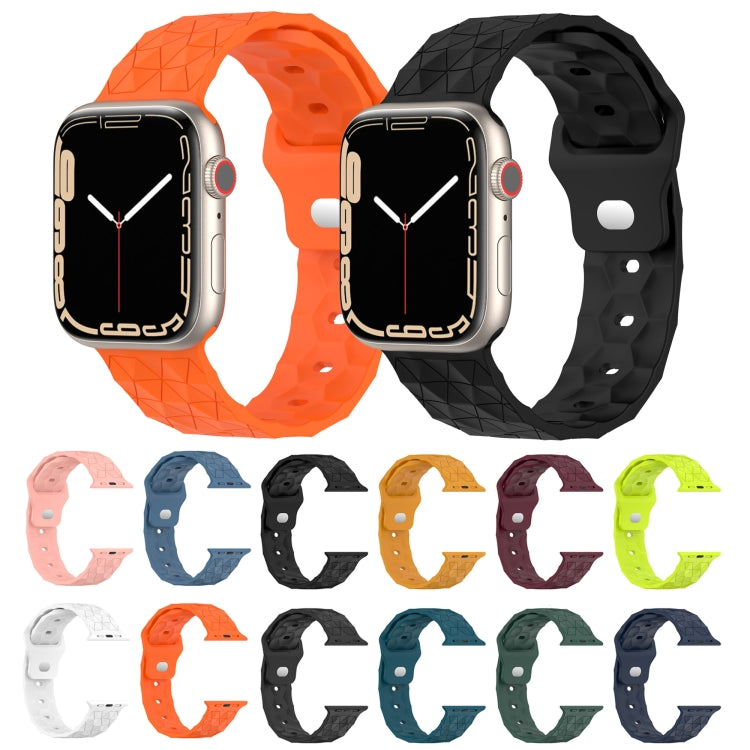 Football Texture Silicone Watch Band For Apple Watch Series 10 46mm(White) by bashfashion