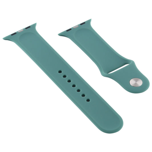 For Apple Watch Ultra 49mm&Watch Ultra 2 49mm / Series 9&8&7 45mm / SE 3&SE 2&6&SE&5&4 44mm / 3&2&1 42mm Silicone Watch Band, Long Section (Men)(Dark Green) by bashfashion
