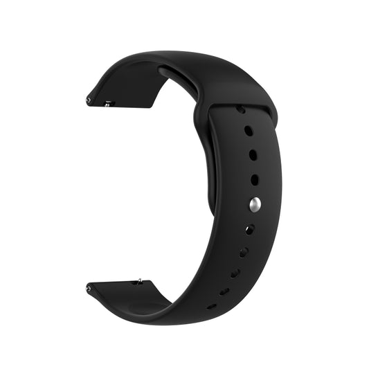 18mm Universal Reverse Buckle Wave Silicone Watch Band, Size:L(Black) by bashfashion
