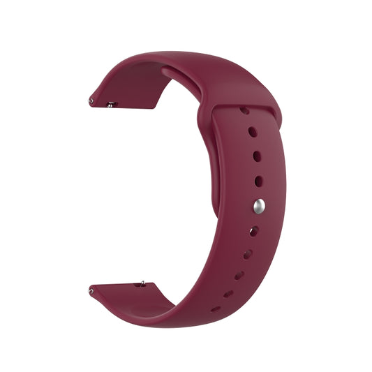 18mm Universal Reverse Buckle Wave Silicone Watch Band, Size:L(Wine Red) by bashfashion