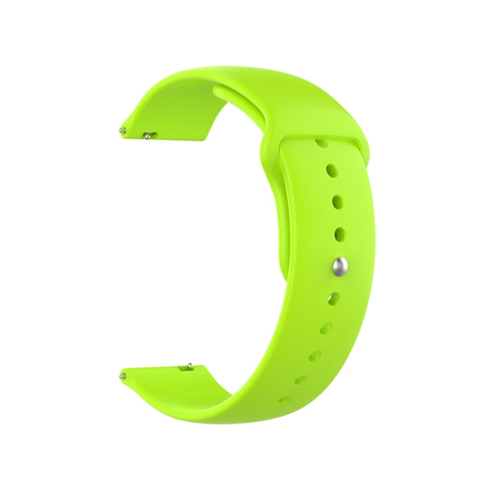 18mm Universal Reverse Buckle Wave Silicone Watch Band, Size:L(Lime) by bashfashion