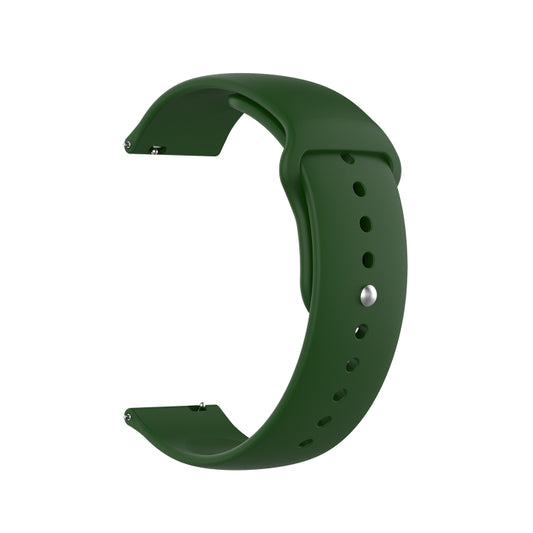18mm Universal Reverse Buckle Wave Silicone Watch Band, Size:S(Army Green) by bashfashion