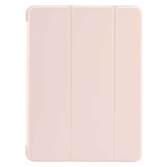 For iPad 10.9 2022 / Air 5 / Air 4 GEBEI 3-folding Holder Shockproof Flip Leather Tablet Case(Pink) by GEBEI