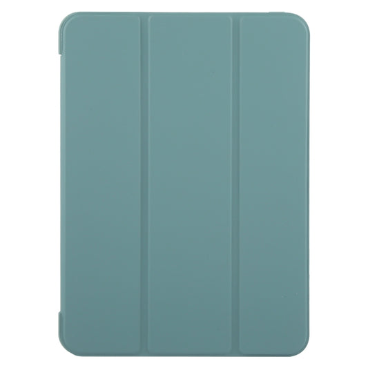 For iPad Air 13 2025 / 2024 GEBEI 3-folding Holder Shockproof Flip Leather Tablet Case(Dark Green) by GEBEI