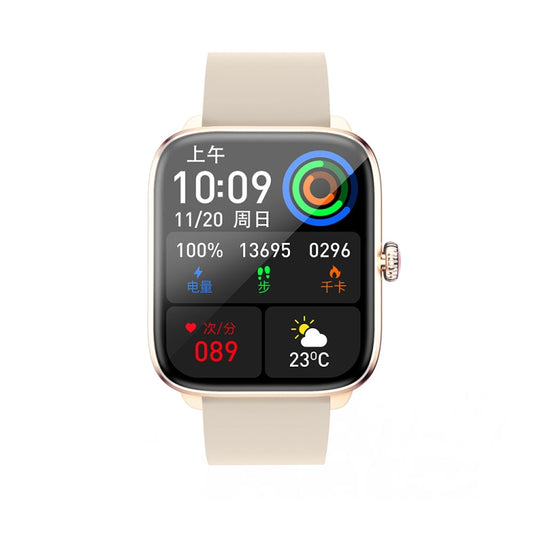 T20 1.96 inch IP67 Waterproof Silicone Band Smart Watch, Supports Dual-mode Bluetooth Call / Heart Rate Monitoring(Gold) by bashfashion