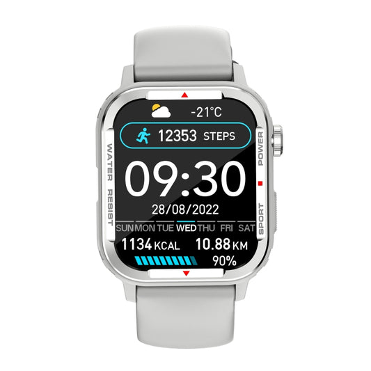 G96 1.85 inch HD Square Screen Rugged Smart Watch Support Bluetooth Calling/Heart Rate Monitoring/Blood Oxygen Monitoring(Grey) by bashfashion