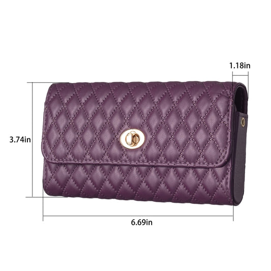 Crossbody PU Horizontal BFB02 Shoulder Bag(Dark Purple) by bashfashion